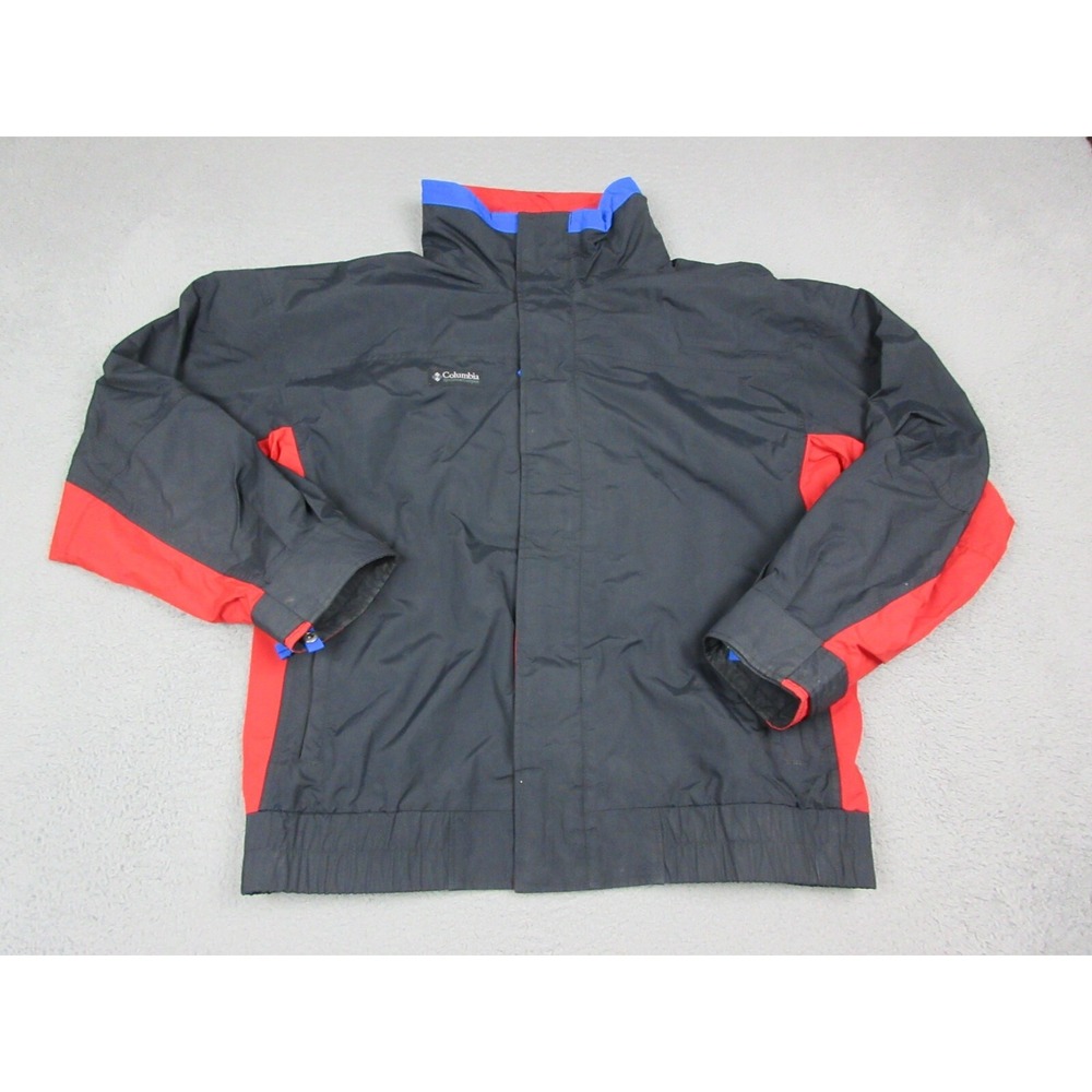 Columbia Bugaboo Jacket Mens Large Black Red Full Zip Ski Nylon Shell